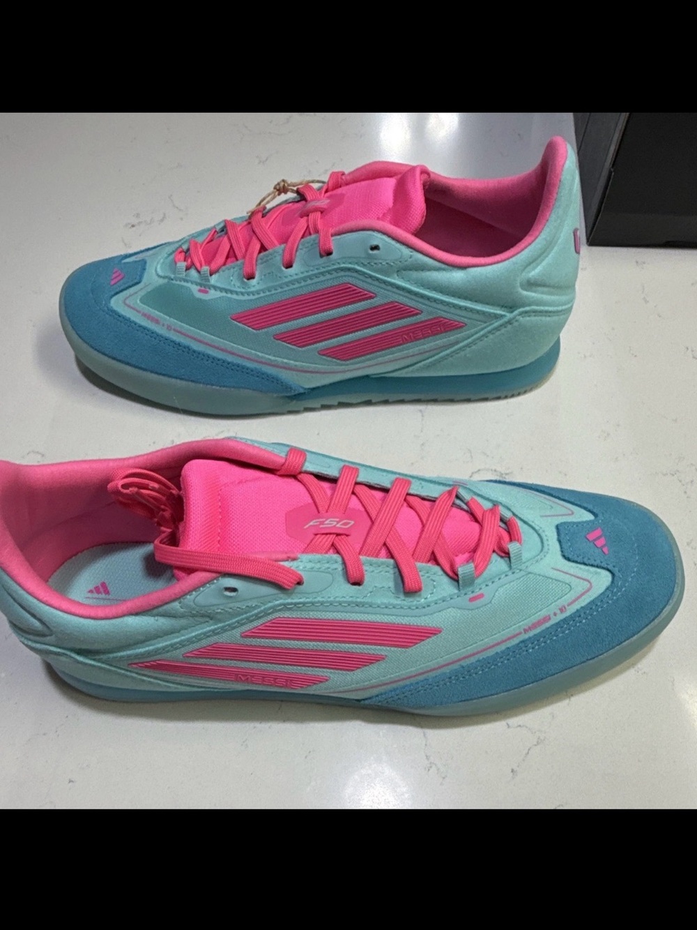Adidas F50 Freestyle Messi Shoes White Gold Men 9.5 / Women 10.5 JH8831